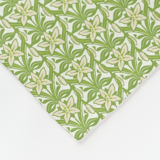 ヴィンテージアールヌーボースノードロップフローラ壁紙 フリースブランケット (角)