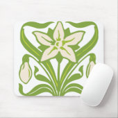 ヴィンテージアールヌーボースノードロップフローラ壁紙 マウスパッド (マウス)