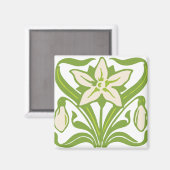 ヴィンテージアールヌーボースノードロップフローラ壁紙 マグネット (正面/裏面)