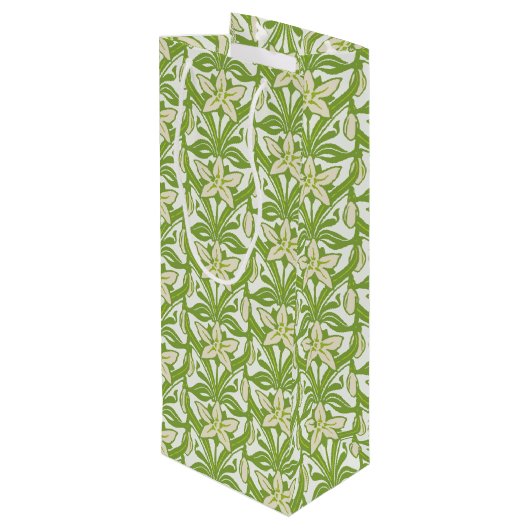 ヴィンテージアールヌーボースノードロップフローラ壁紙 ワインギフトバッグ (裏面アングル)