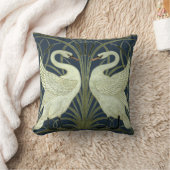 ヴィンテージアールヌーボースワンズバイウォルタークレーン クッション (ブランケット)