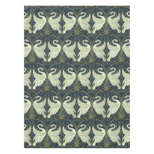 ヴィンテージアールヌーボースワンズバイウォルタークレーン テーブルクロス (正面)