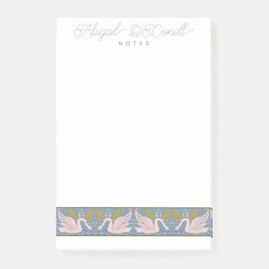 ヴィンテージアールヌーボースワンパターンパーソナライズされた- ポストイット (正面)