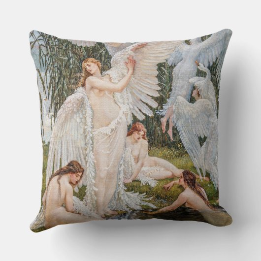 ヴィンテージアールヌーボースワン・メイデンズバイW.クレーン クッション (裏面)