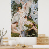 ヴィンテージアールヌーボースワン・メイデンズバイW.クレーン ポスター (キッチン)