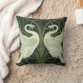 ヴィンテージアールヌーボースワン、ラッシュ、アイリスバイW.クレーン クッション (ブランケット)