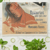 ヴィンテージアールヌーボータヴェルヌオリンピアレストラン キッチンタオル (折り畳み)