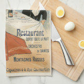 ヴィンテージアールヌーボータヴェルヌオリンピアレストラン キッチンタオル (四つ折り)