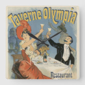 ヴィンテージアールヌーボータヴェルヌオリンピアレストラン スクエア壁時計 (正面)