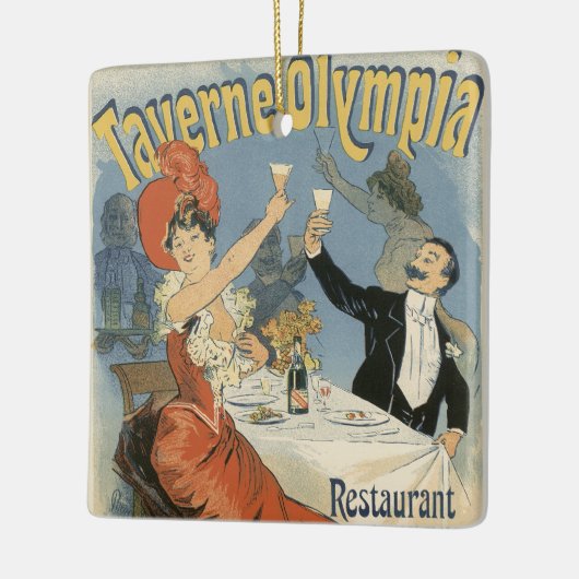 ヴィンテージアールヌーボータヴェルヌオリンピアレストラン セラミックオーナメント (左)