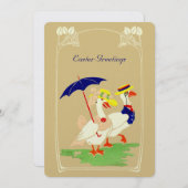 ヴィンテージアールヌーボーダックスイースターホリデーカード シーズンカード (正面/裏面)