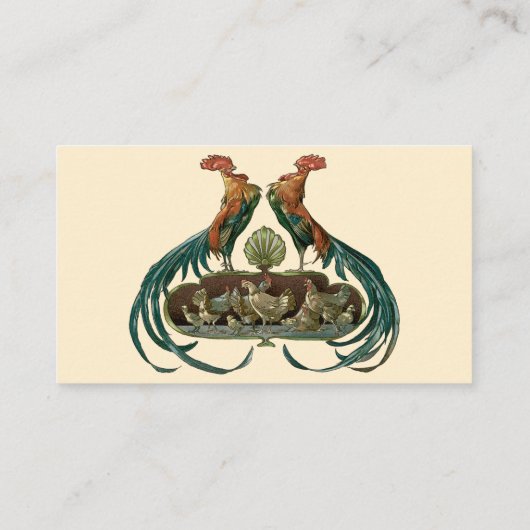 ヴィンテージアールヌーボーチキンアンドロスター 名刺 (裏面)