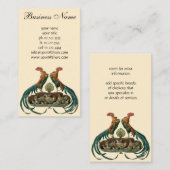 ヴィンテージアールヌーボーチキンアンドロスター 名刺 (正面/裏面)