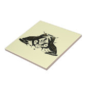 ヴィンテージアールヌーボーツーフロッグ タイル (側面)