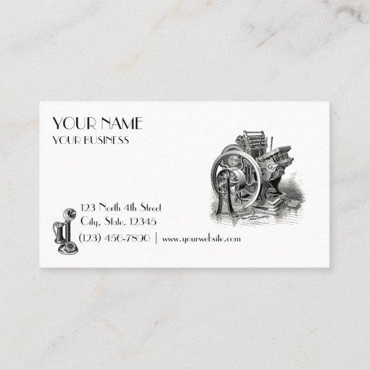 ヴィンテージアールヌーボーテンプレート 名刺 (裏面)