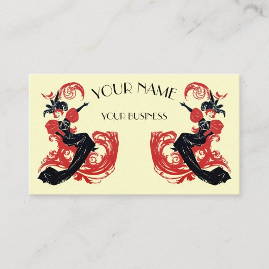 ヴィンテージアールヌーボーテンプレート 名刺 (正面)