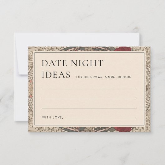 ヴィンテージアールヌーボーデイトナイトアイディアカード 出欠カード (正面)