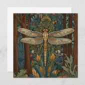 ヴィンテージアールヌーボーデコドラゴンフライbohoシック 招待状 (正面/裏面)