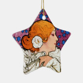 ヴィンテージアールヌーボーデコレーションオーナメントバイミュシャ セラミックオーナメント (右)