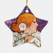 ヴィンテージアールヌーボーデコレーションオーナメントバイミュシャ セラミックオーナメント (裏面)