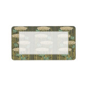 ヴィンテージアールヌーボートンフライリリーパッドアドレス ラベル (正面)