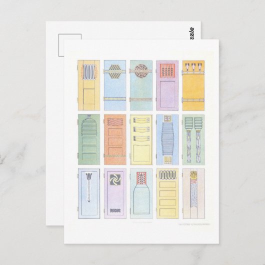 ヴィンテージアールヌーボードアイラストレーション ポストカード (正面/裏面)