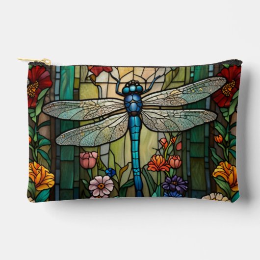 ヴィンテージアールヌーボードラゴンフライbohoシック アクセサリーポーチ (正面)