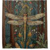 ヴィンテージアールヌーボードラゴンフライbohoシック シャワーカーテン (正面)