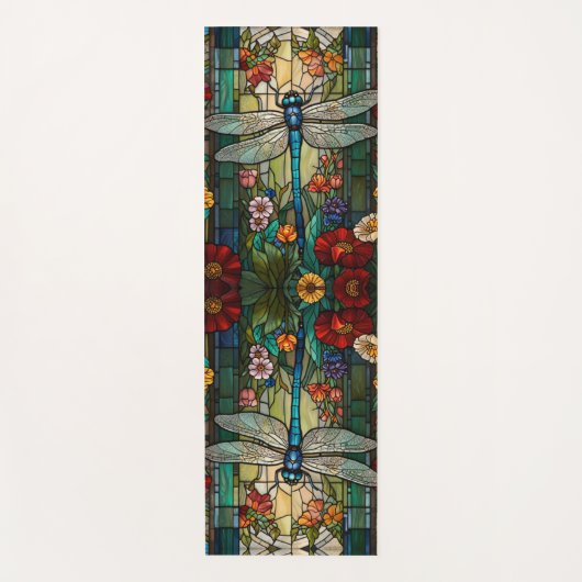 ヴィンテージアールヌーボードラゴンフライbohoシック ヨガマット (正面)