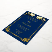 ヴィンテージアールヌーボード縁どブ 箔招待状 (回転した状態)