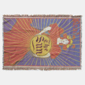 ヴィンテージアールヌーボーニューヨークサン新聞社 スローブランケット (正面)