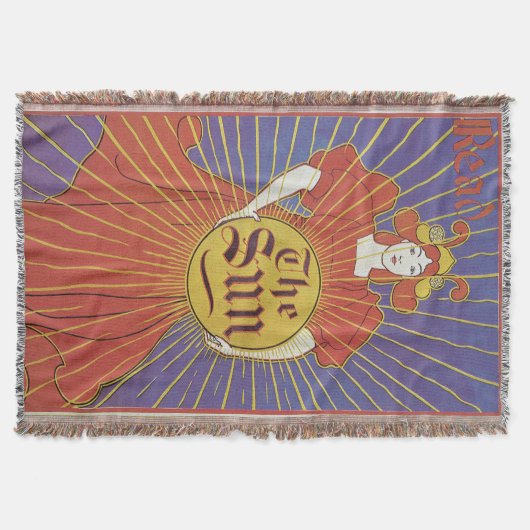 ヴィンテージアールヌーボーニューヨークサン新聞社 スローブランケット (正面)