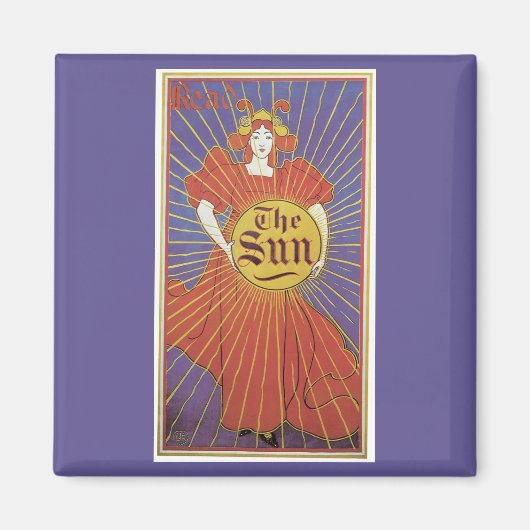 ヴィンテージアールヌーボーニューヨークサン新聞社 マグネット (正面)