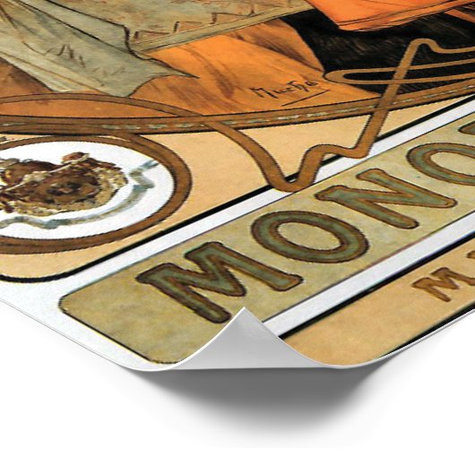 ヴィンテージアールヌーボーハイジークと1901年ミュシャ ポスター (角)