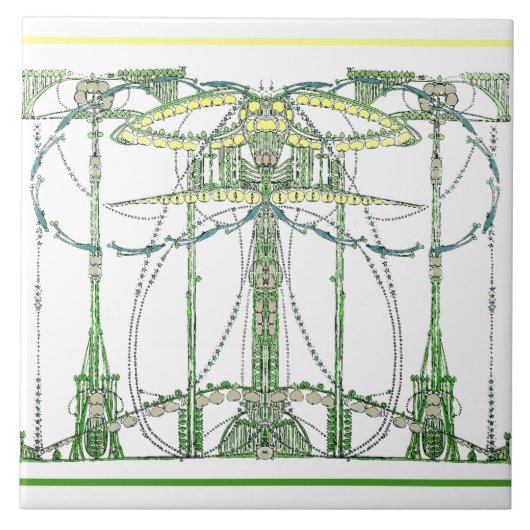 ヴィンテージアールヌーボーバイジェシー・マリオンキング タイル (正面)