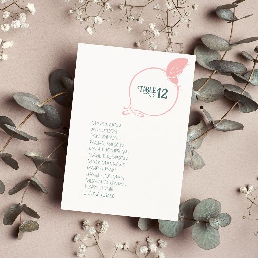 ヴィンテージアールヌーボーバタフライダスティピンク結婚ズ テーブルナンバー