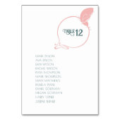 ヴィンテージアールヌーボーバタフライダスティピンク結婚ズ テーブルナンバー (正面)