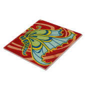 ヴィンテージアールヌーボーバタフライバイジスバートコンバ タイル (側面)