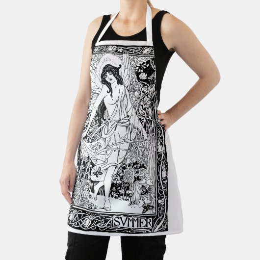 ヴィンテージアールヌーボーバタフライフェアリーサマー エプロン (インサイチュ)