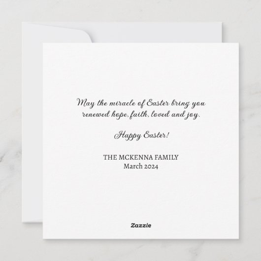 ヴィンテージアールヌーボーバニーウッドランドイースター シーズンカード (裏面)