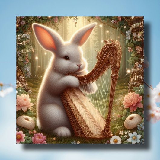 ヴィンテージアールヌーボーバニーウッドランドイースター シーズンカード