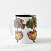 ヴィンテージアールヌーボーバラツリーフローラデザイン ツートーンマグカップ (正面左)