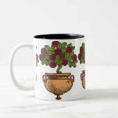 ヴィンテージアールヌーボーバラツリーフローラデザイン ツートーンマグカップ (左)