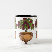 ヴィンテージアールヌーボーバラツリーフローラデザイン ツートーンマグカップ (中央)