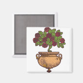 ヴィンテージアールヌーボーバラツリーフローラデザイン マグネット (正面/裏面)