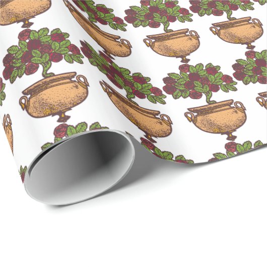 ヴィンテージアールヌーボーバラツリーフローラデザイン ラッピングペーパー (ロールコーナー)