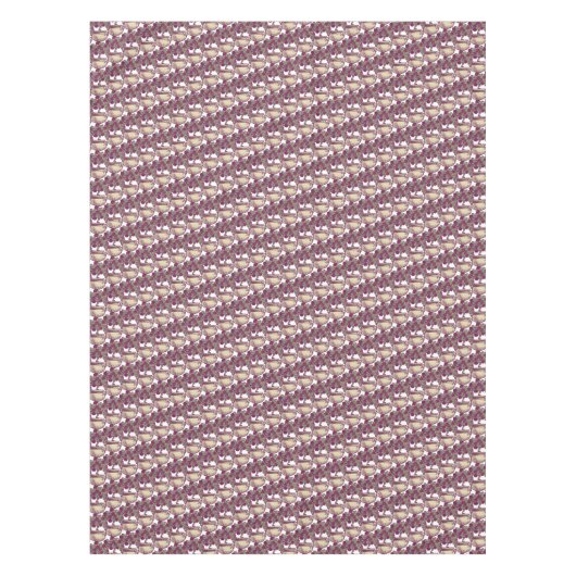 ヴィンテージアールヌーボーバラマルーン模様 テーブルクロス (正面)