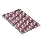 ヴィンテージアールヌーボーバラマルーン模様 ノートブック (右側)