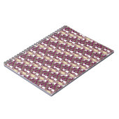 ヴィンテージアールヌーボーバラマルーン模様 ノートブック (左側)