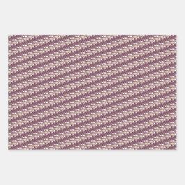 ヴィンテージアールヌーボーバラマルーン模様 ラッピングペーパーシート